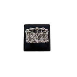 Size 10 Tarnished Silver Toned Filigree Bling Band