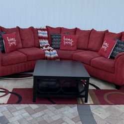 Nice 2-Piece sectional sofa. Red color. Delivery available for an additional cost. Brand: Signature Design by Ashley.