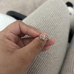 Silver lotus ring