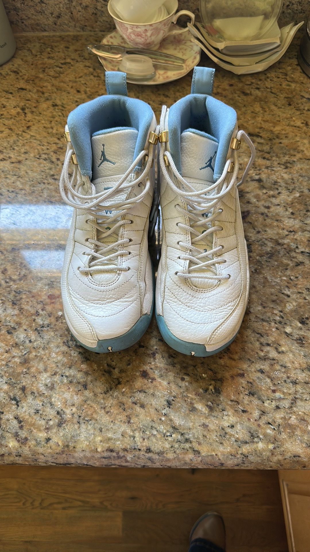 Air Jordan 12 Retro White and Blue Sneakers