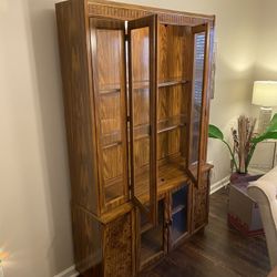 Beautiful China Cabinet 2 Pieces 50”W 78”H and 15”D 