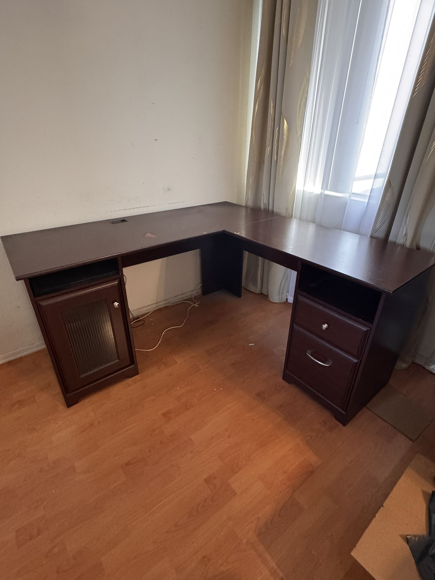 Office Corner Desk, Computer Desk With Cabinet And Drawers