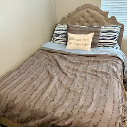 Complete Bed Set Everything Included Mattress Frame Pillows Bedding