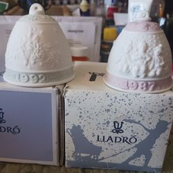 Two Lladro Christmas Bells. 1987 and 1992