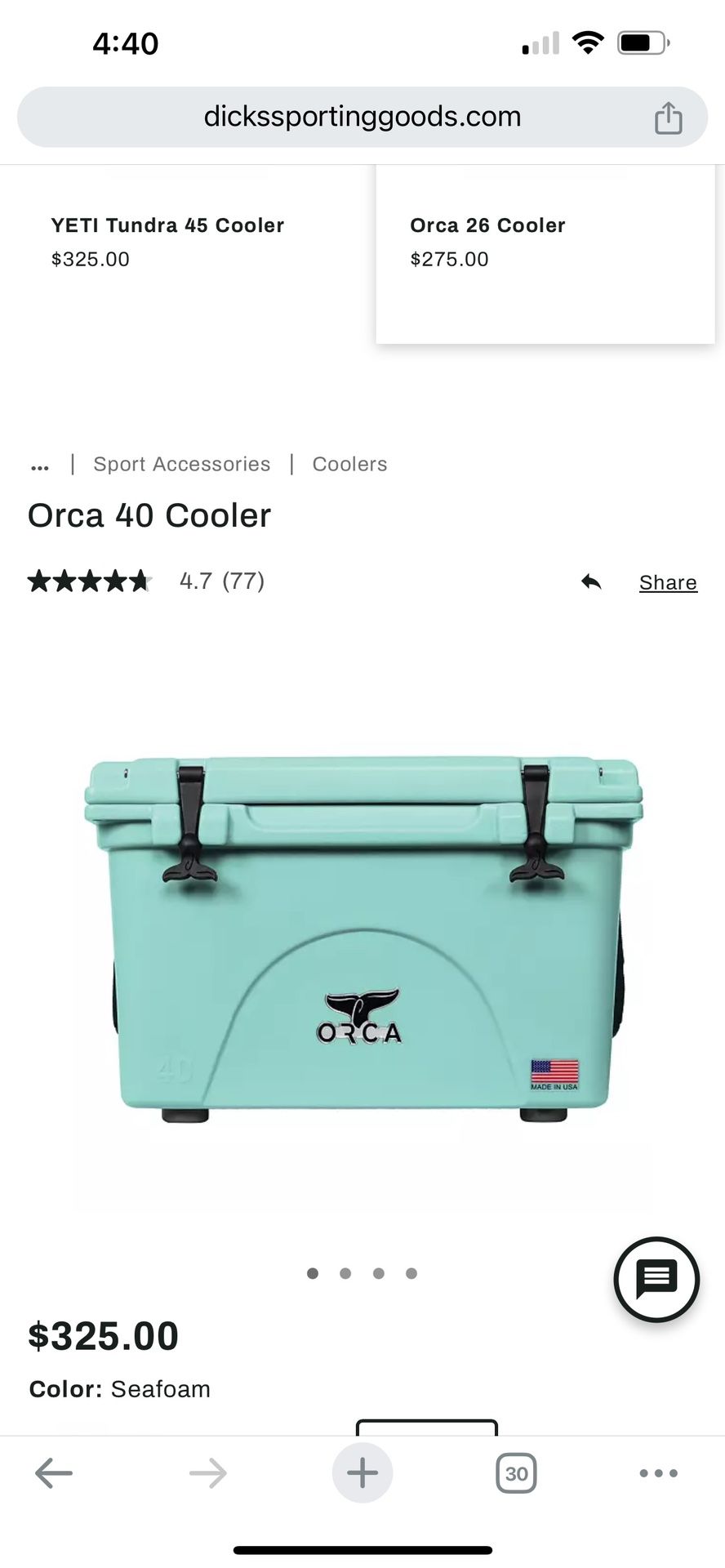 Orca 40qt cooler