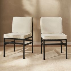 Odelia Dining Chairs, Set of 2 – Pearl White Bouclé