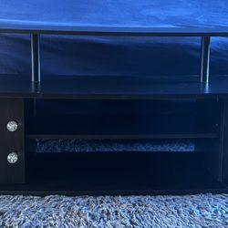 Black Wood TV Stand 