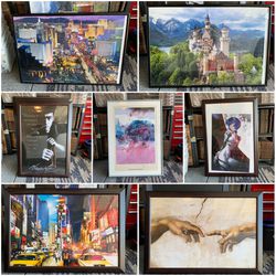 Big pictures and puzzle with frame for house decor （size on description)