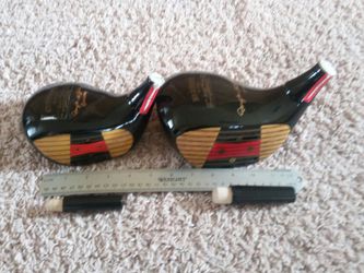 Vintage pair of Mc Gibbon's lg & sm Golf Club Decanters