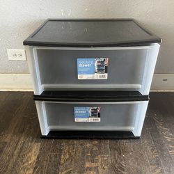 IRIS USA, 32 Quart Plastic Stacking Drawer, Black/Clear