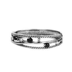 Black Hinge Rhinestone Bracelet