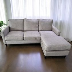 Light Gray 80in Modern Sectional Sofa with Reversible Chaise
