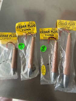 Tuna dorado cedar plugs various sizes new