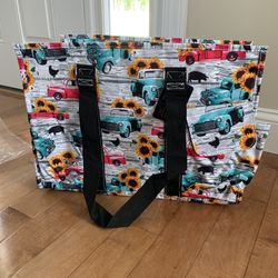 Sunflower/vintage Truck Large Tote NWT