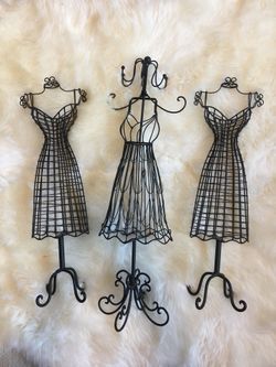 Black metal cage jewelry holders