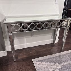 47 inch Glass Mirrored Table