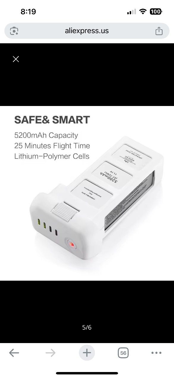 Phantom Drone Battery 5200mAh Intelligent Flight QuadSkuDJIPHVSN01 Lithium 11.1v