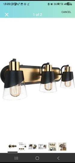 3 Bulb Umbrella Modern Gold And Black Luxury Wall Light Fixture