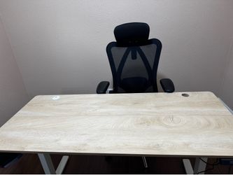 Electric stand desk and chair for sale