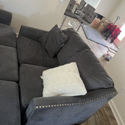Gently Used Couch Set - Pullout Sofa + Loveseat 