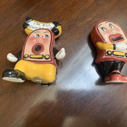 Clay art radio salt and pepper shakers