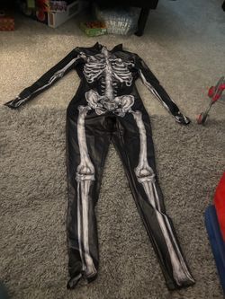 Skeleton zip up one piece costume