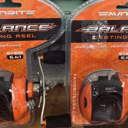 ENDING ALL SALES 12/7 - Lot Of (2) Favorite Balance Baitcasters, RH, 6.4:1