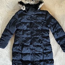 Women's Winter Thicken Puffer Coat Warm Jacket with Faux Fur Removable Hood Large.