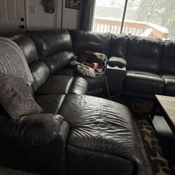 Gray Leather Couch