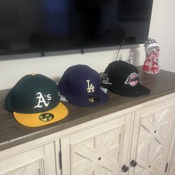 New Era Fitted Hats Size 7 5/8 Baseball Hats
