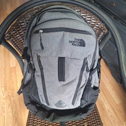 The North Face Surge Backpack Authentic Grey and Black NWOT