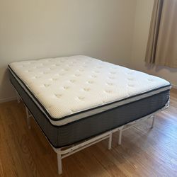 Like New Guest Bed Full Size Mattress and Frame
