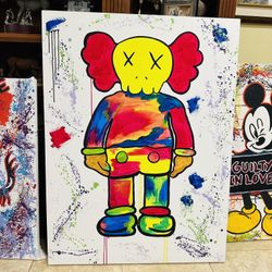 Custom Kaws 48x64 1 Of 1 Painting 