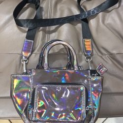 Kendall + Kylie CA56188 Silver Chrome Crossbody Purse 