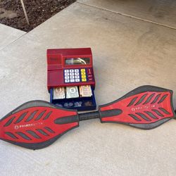 Toy Register And Ripstik Skateboard