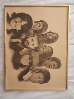 1970’s Portrait Beatles Pencil Drawing Sketch Poster Litho Print by Chaplan. Thick Stock Paper.
18 x 24" framed. No glass. 
In great Pre-owned 