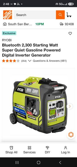 Ryobi 2300W Bluetooth Inverter Generator