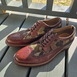 Aldo Wingtip Oxford Dress Shoes Camouflage/Brown Men’s Size 9.5