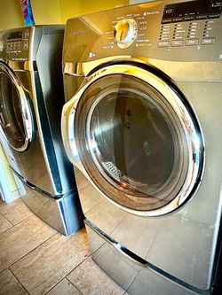 🏡  SAMSUNG Platinum Front-Load Steam Washer & Dryer Set with Matching Pedestals (Great Deal / Listo Para Usar)