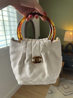 White Top Handle Bag