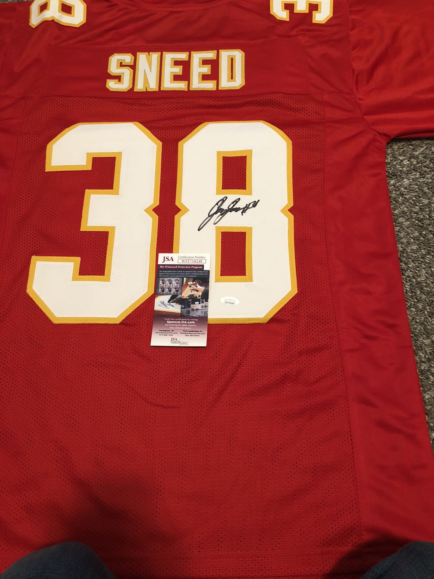 L’Jarious Sneed custom Jersey- JSA Authenticated - Kansas City Chiefs Autograph 