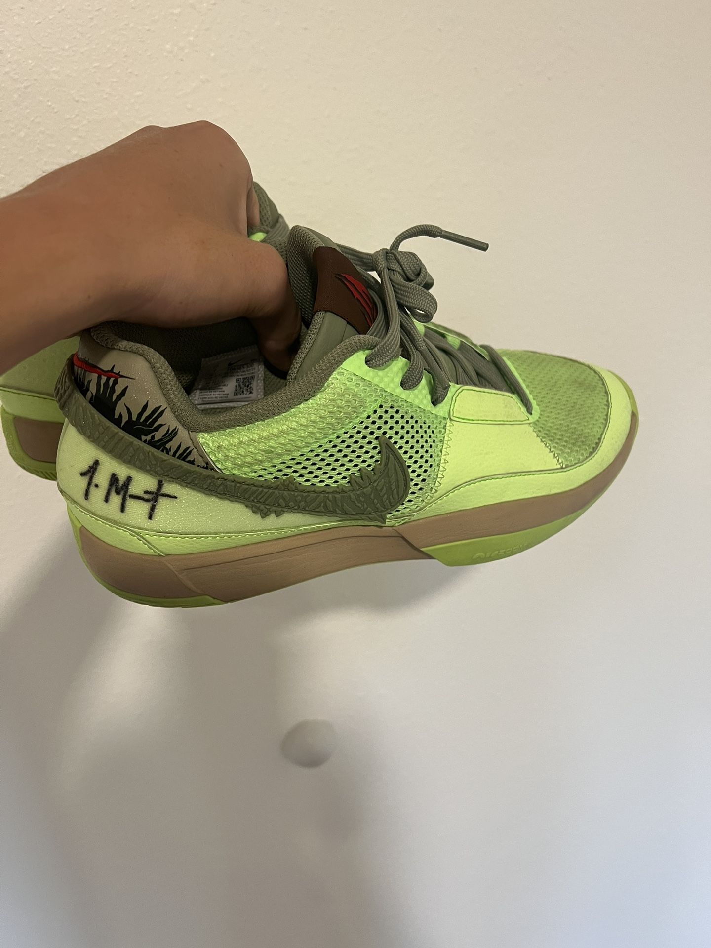 Nike JA 1 Low Halloween Zombie Green Ja Morant Size 9 Basketball Shoe