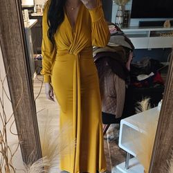 Gold / mustard Color FORMAL DRESS