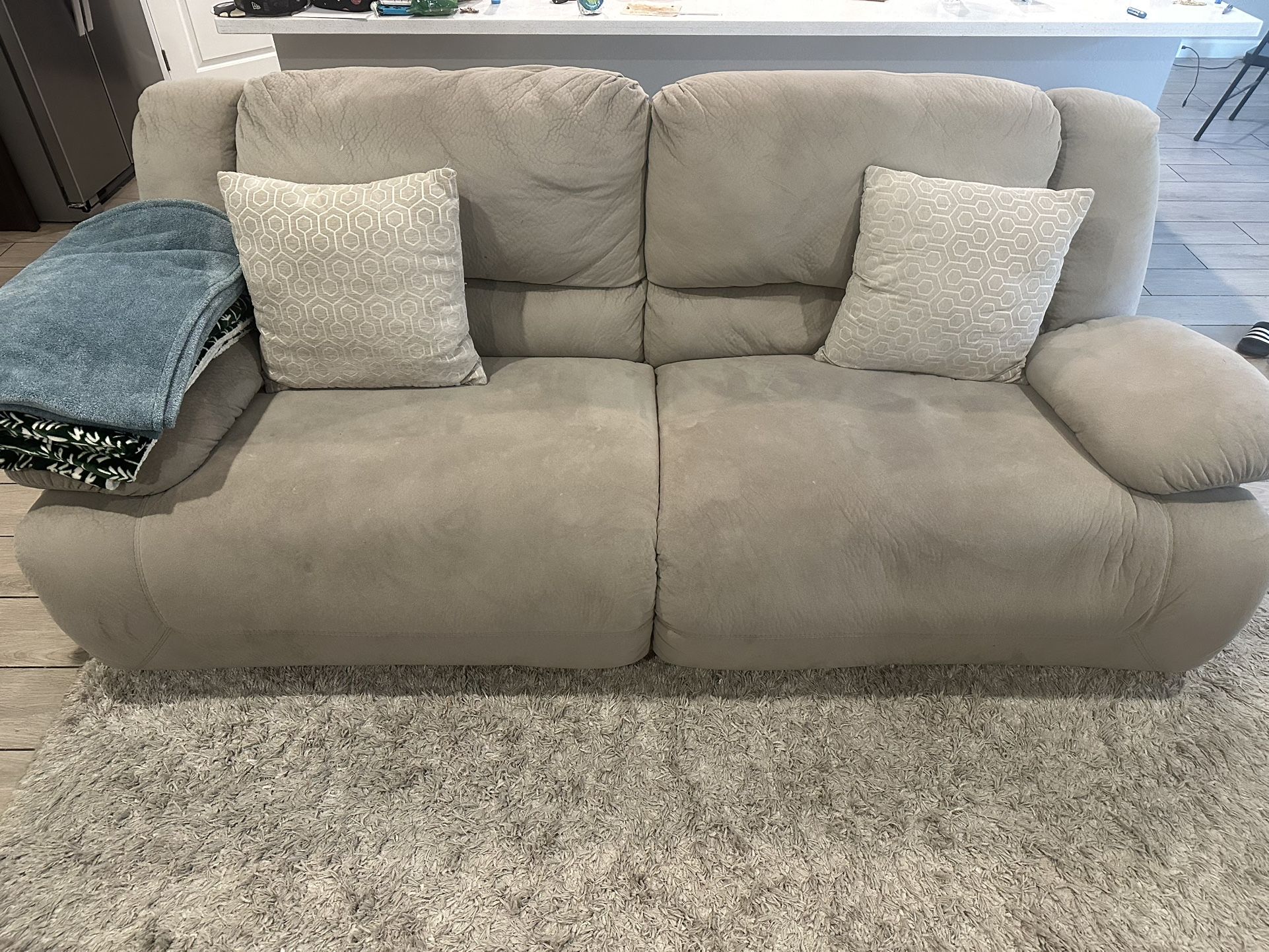 Ashley Furniture Gray Reclining Couch & Loveseat