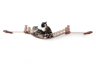 Wall-Mounted Double Cat Hammock and Climbing Bridge Combo