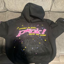 Black and pink Spider hoodie size M
