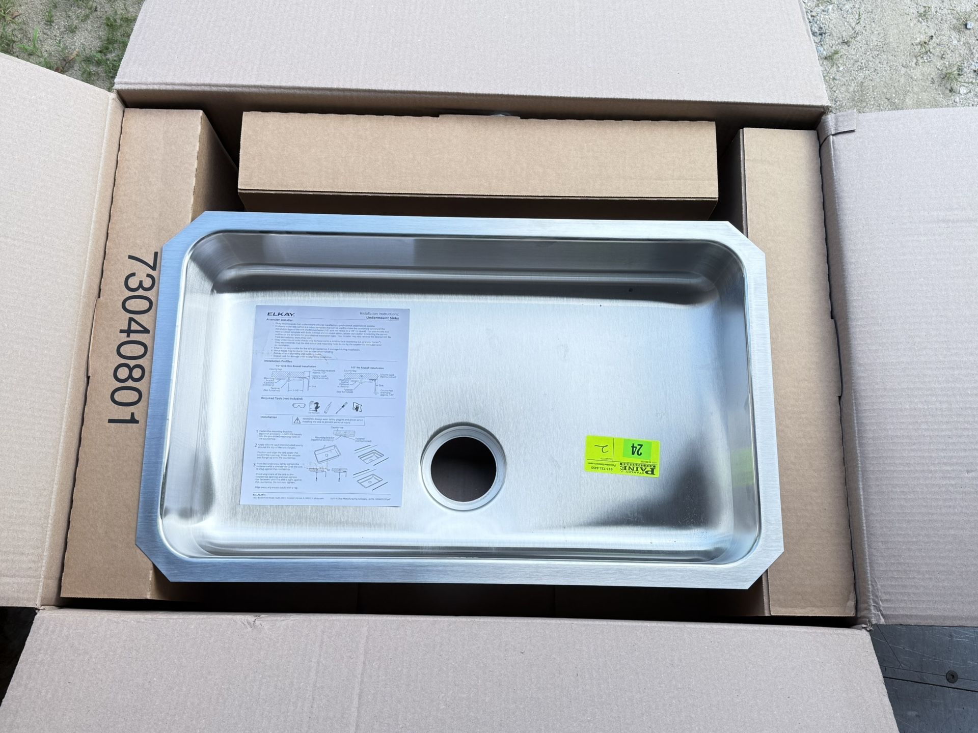 Elkay ELUHAD281655 Lustertone Undermount Single Basin Stainless Steel NEW
