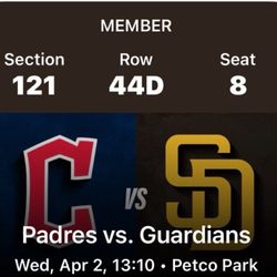 Padres Game April 2nd ( 2 Tickets)