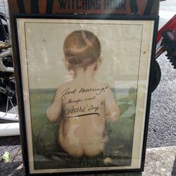 Framed old advertisement
