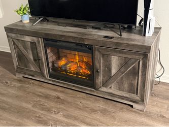 TV stand with fire place